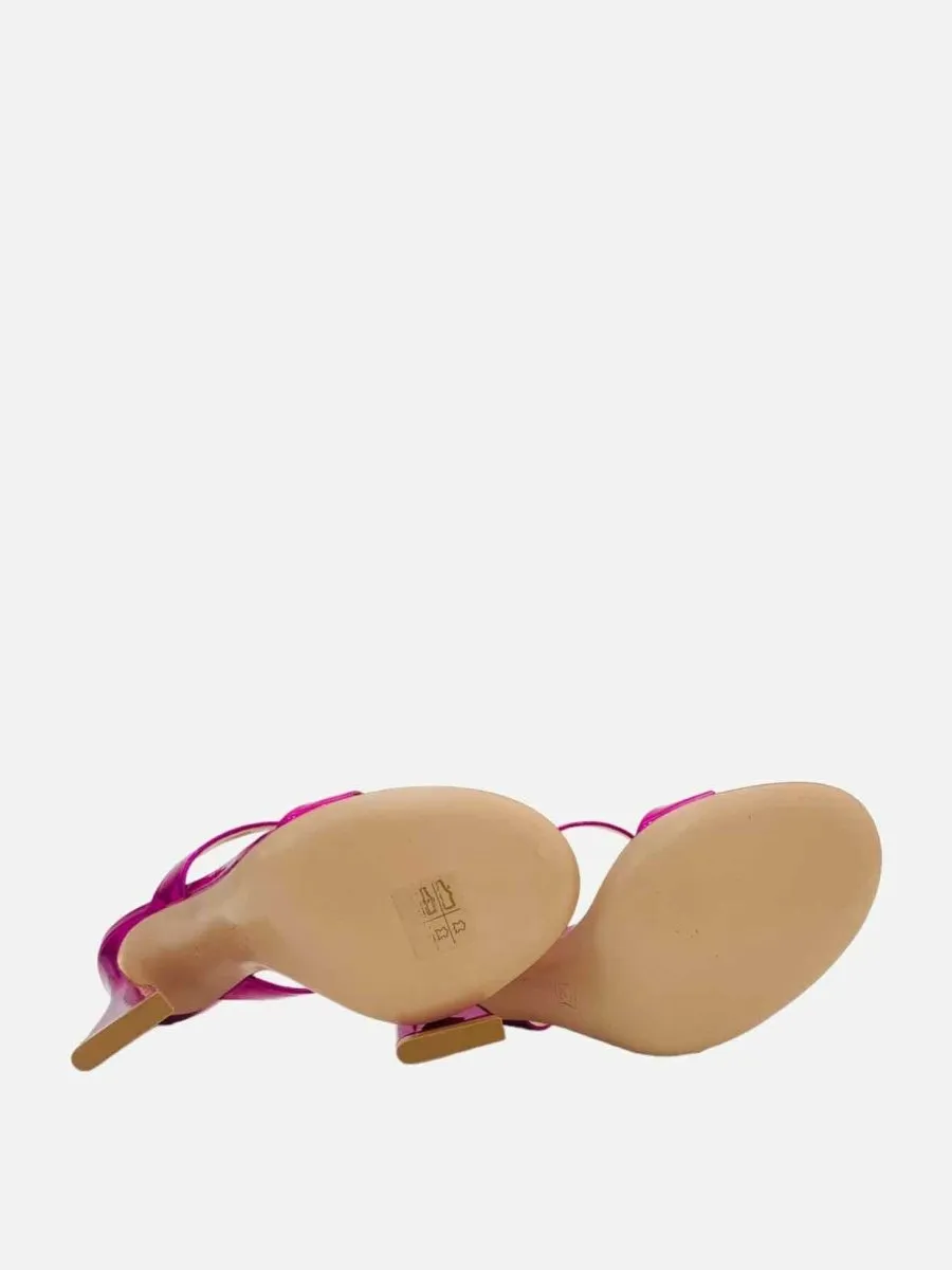 GIANVITO ROSSI Aura Metallic Pink Mules 36