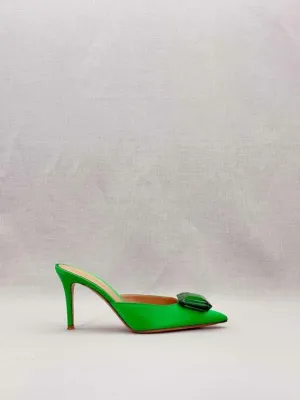 GIANVITO ROSSI Jaipur Green Mules 38.5