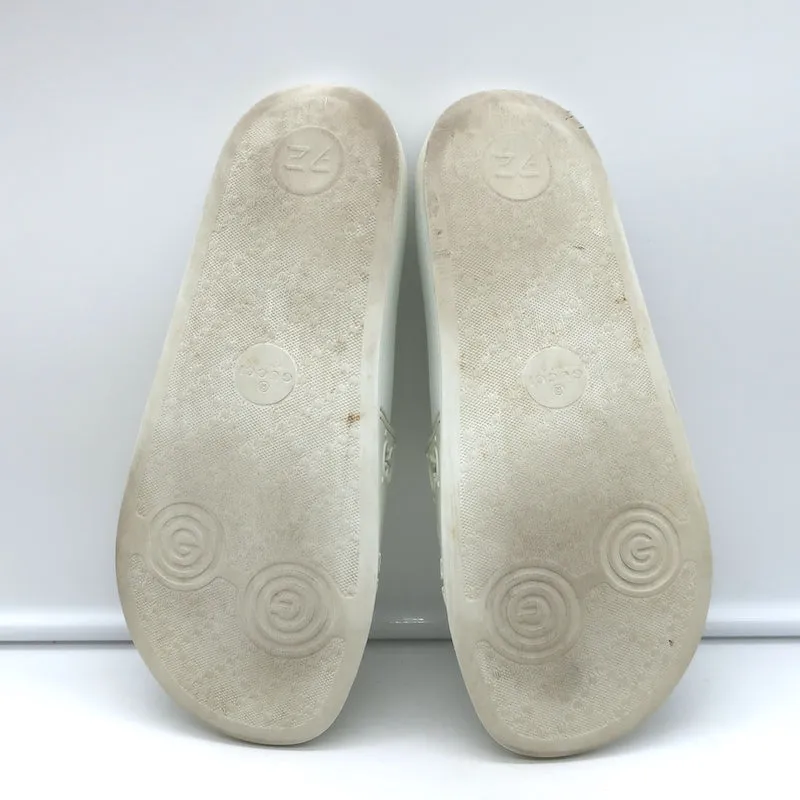 Gucci Pursuit Cutout GG Pool Slides White Rubber Size 37