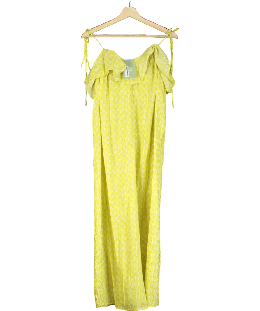 H&M Yellow Frill-trimmed Strappy Dress UK XS