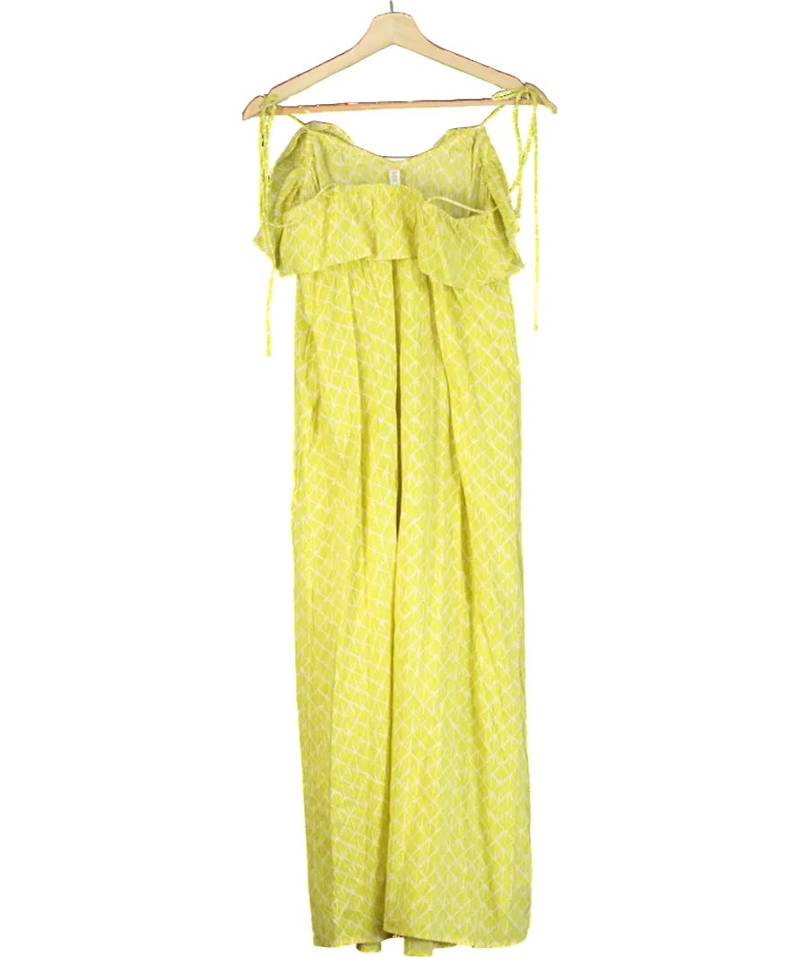 H&M Yellow Frill-trimmed Strappy Dress UK XS