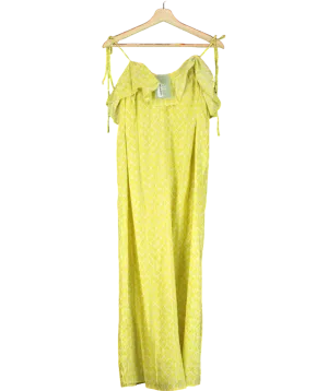 H&M Yellow Frill-trimmed Strappy Dress UK XS