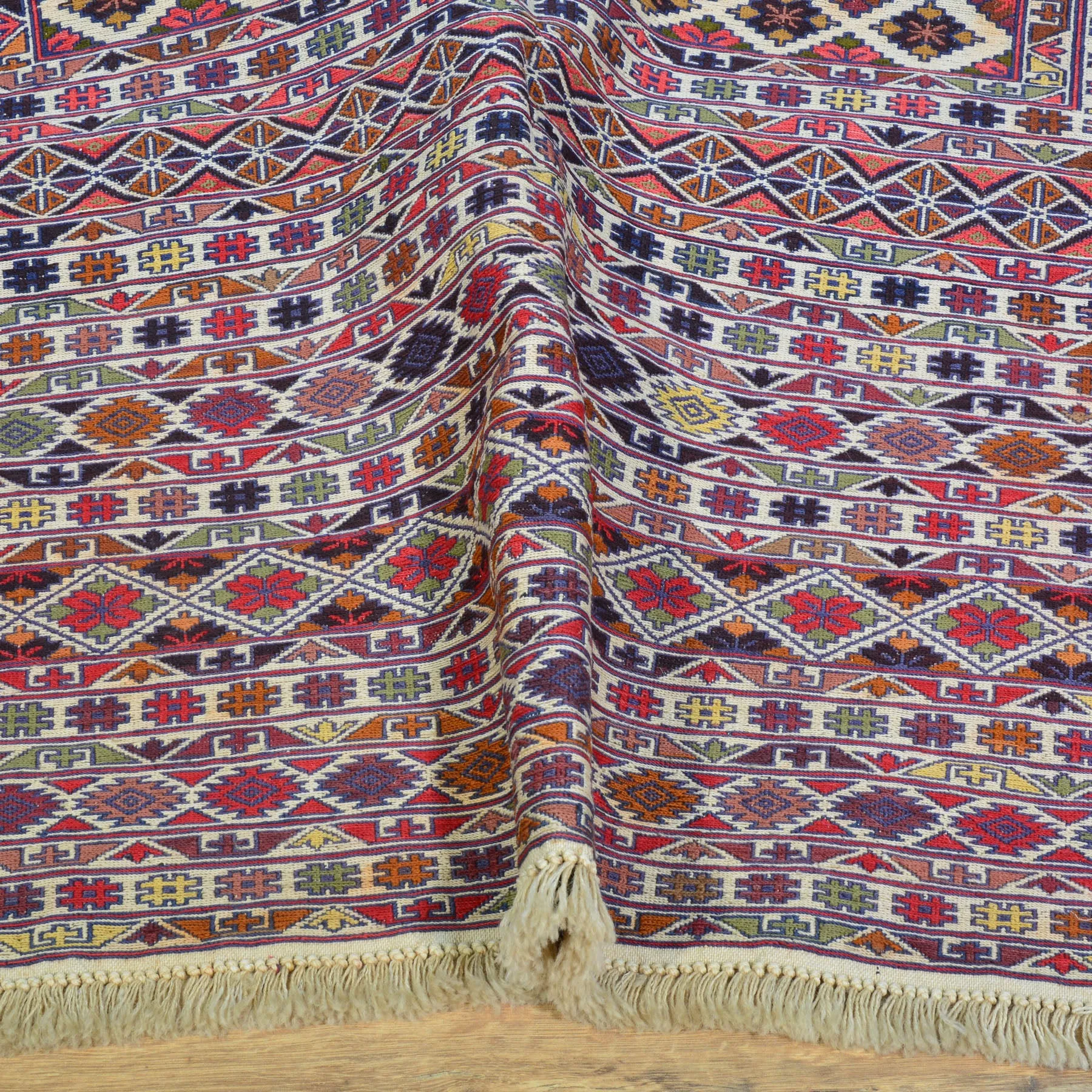 Hand-Woven Fine Afghan Tribal Sumak 100% Wool Oriental Rug (Size 4.1 X 6.6) Cwral-10230