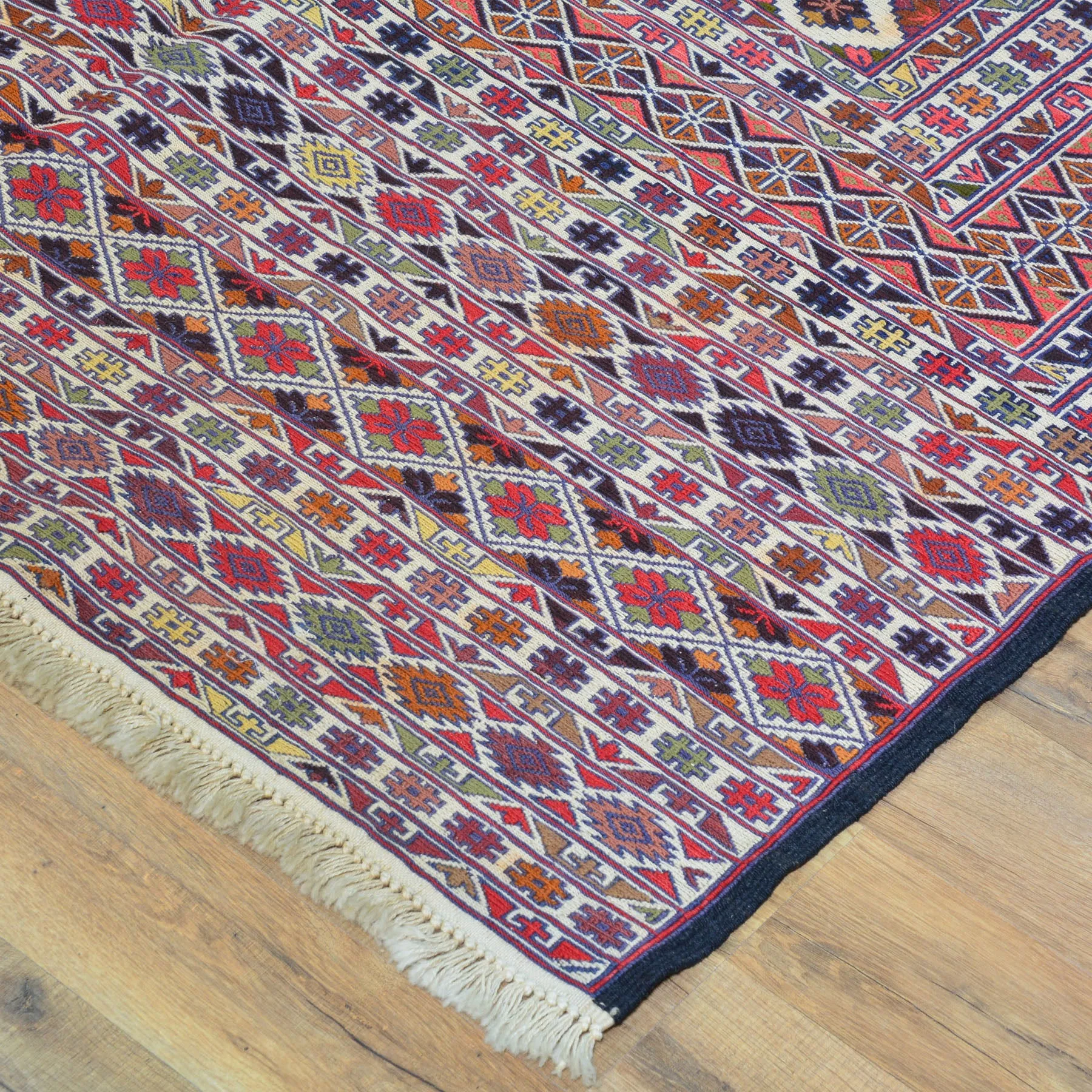 Hand-Woven Fine Afghan Tribal Sumak 100% Wool Oriental Rug (Size 4.1 X 6.6) Cwral-10230