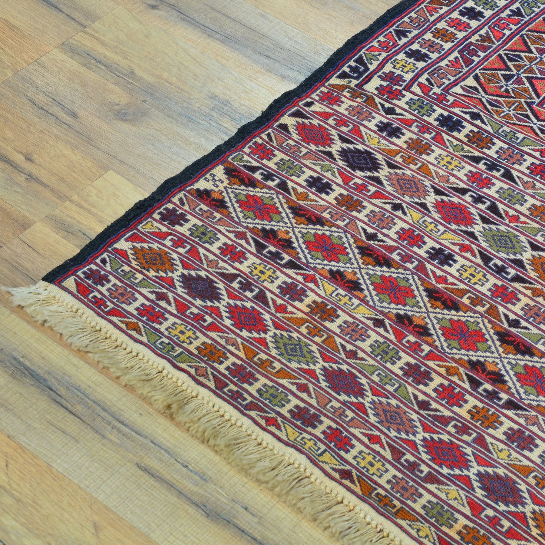 Hand-Woven Fine Afghan Tribal Sumak 100% Wool Oriental Rug (Size 4.1 X 6.6) Cwral-10230