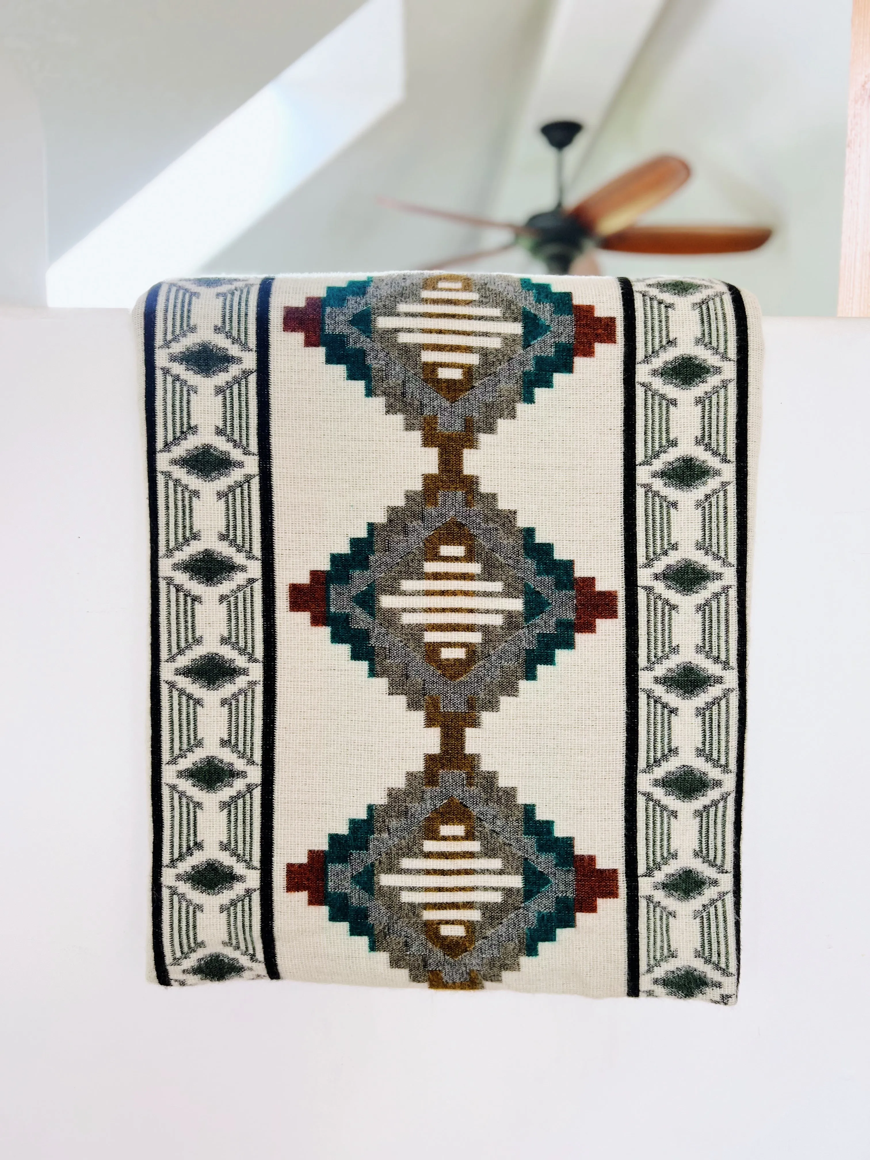 Imbabura Reversible Blanket  //  Turquoise/Rust/Mustard