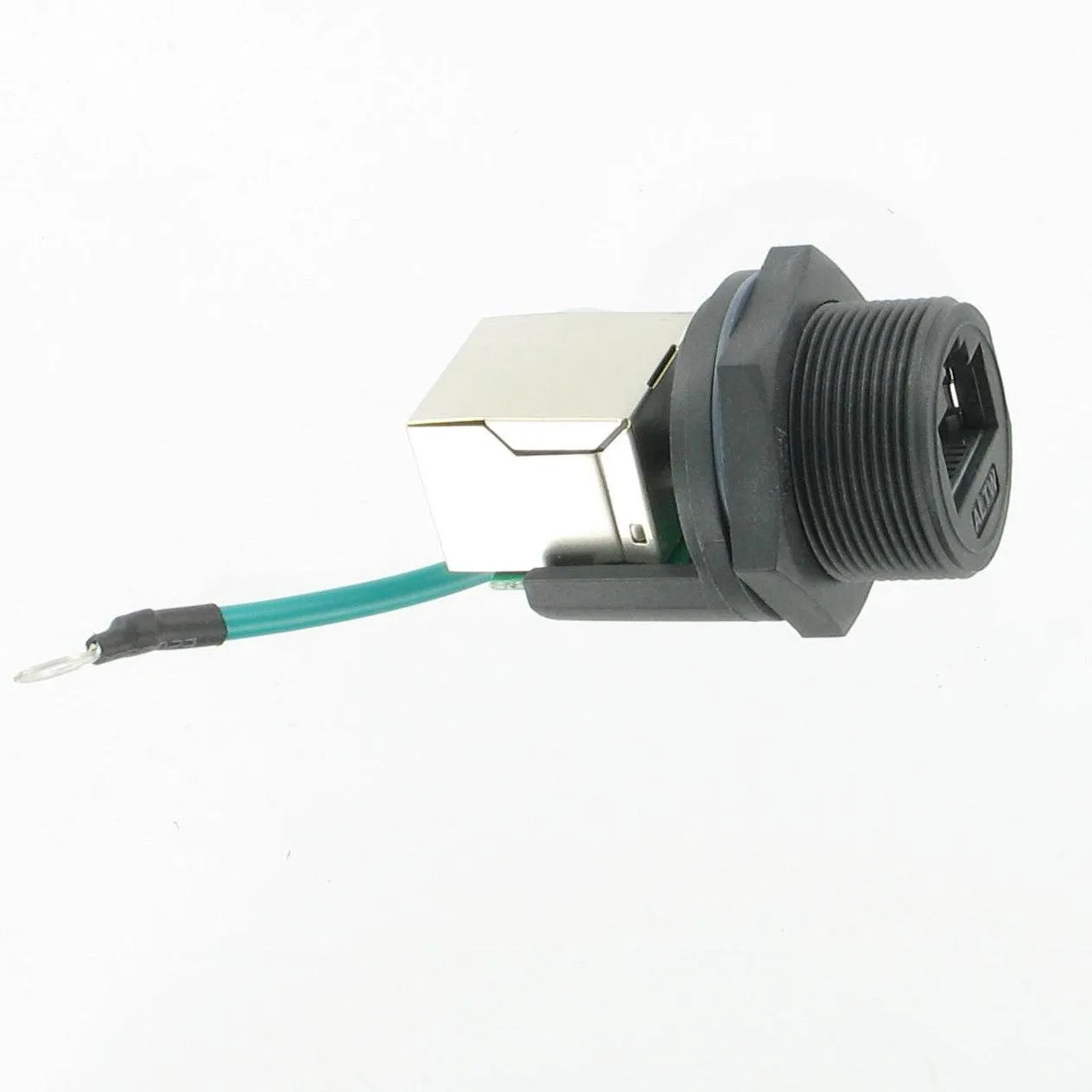 IP67 F/F RJ45 coupler panel unmated w/p   earth