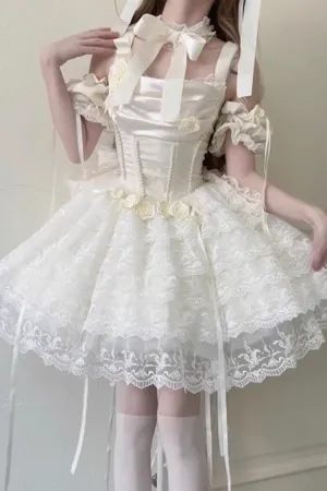 Ivory Angel Sweetheart Multi-Layered Lace Sweet Princess Ballet Lolita Dress