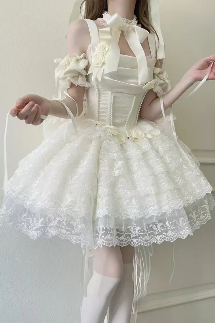 Ivory Angel Sweetheart Multi-Layered Lace Sweet Princess Ballet Lolita Dress