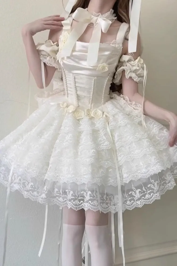 Ivory Angel Sweetheart Multi-Layered Lace Sweet Princess Ballet Lolita Dress