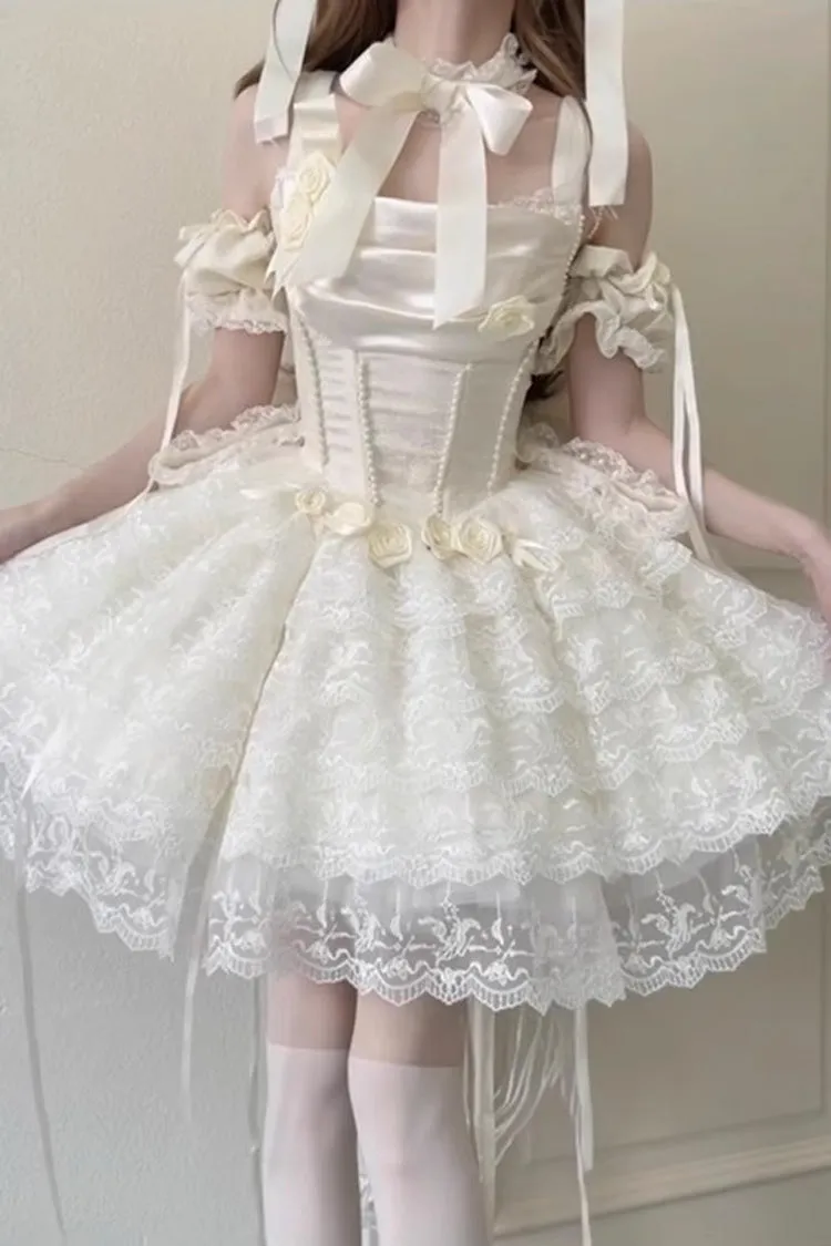 Ivory Angel Sweetheart Multi-Layered Lace Sweet Princess Ballet Lolita Dress