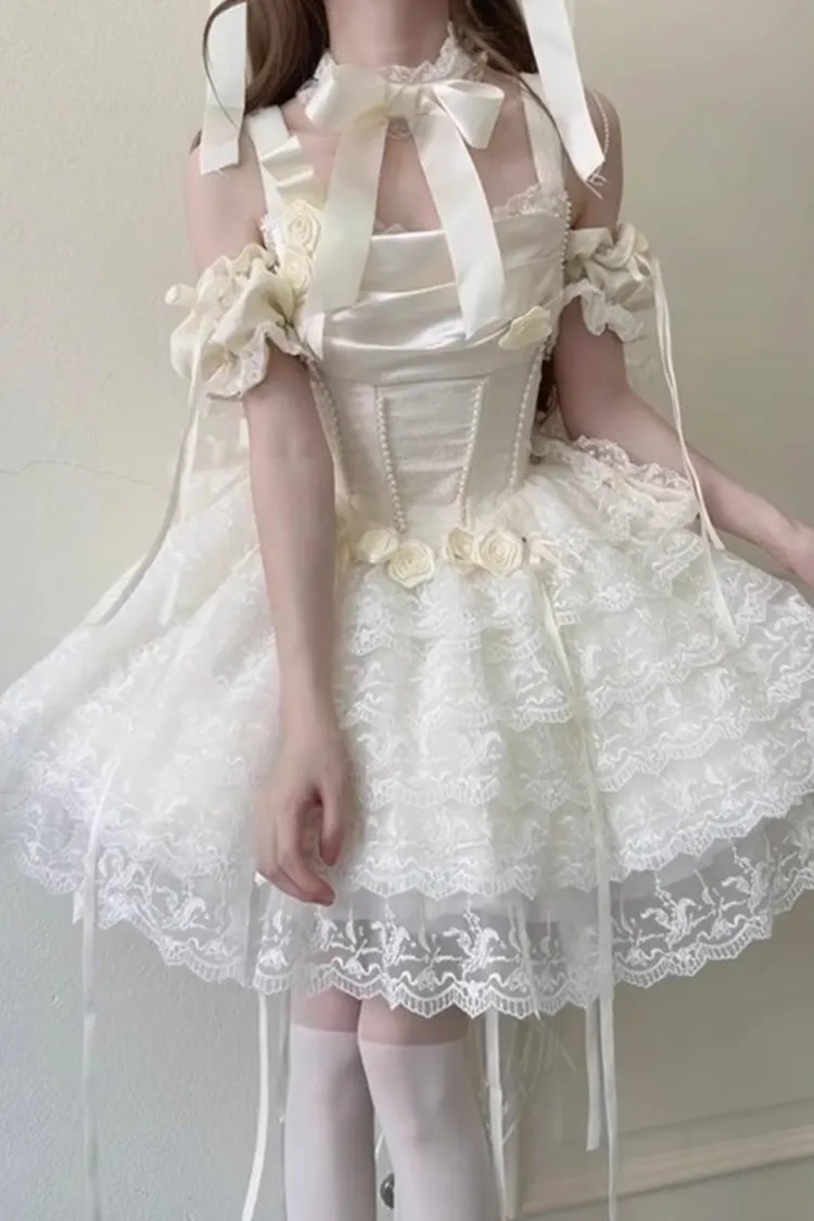 Ivory Angel Sweetheart Multi-Layered Lace Sweet Princess Ballet Lolita Dress