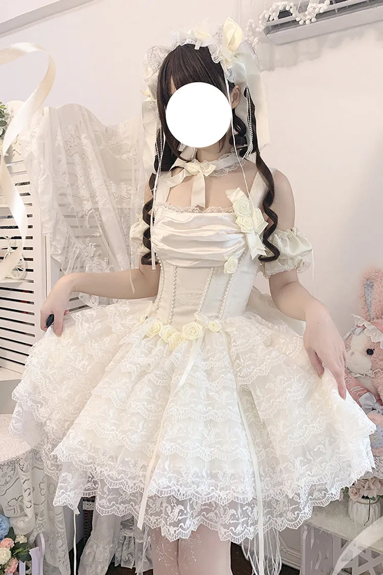 Ivory Angel Sweetheart Multi-Layered Lace Sweet Princess Ballet Lolita Dress