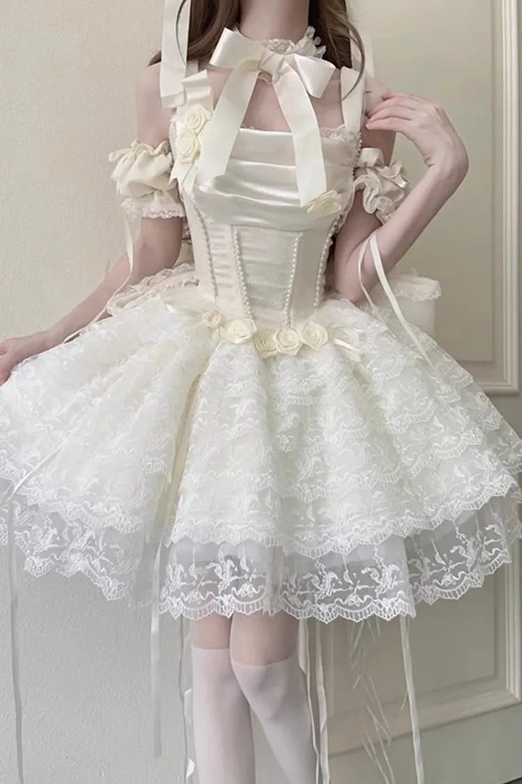 Ivory Angel Sweetheart Multi-Layered Lace Sweet Princess Ballet Lolita Dress