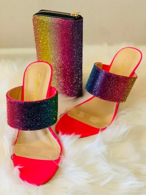 Jazzy Rainbow Mules - Pink