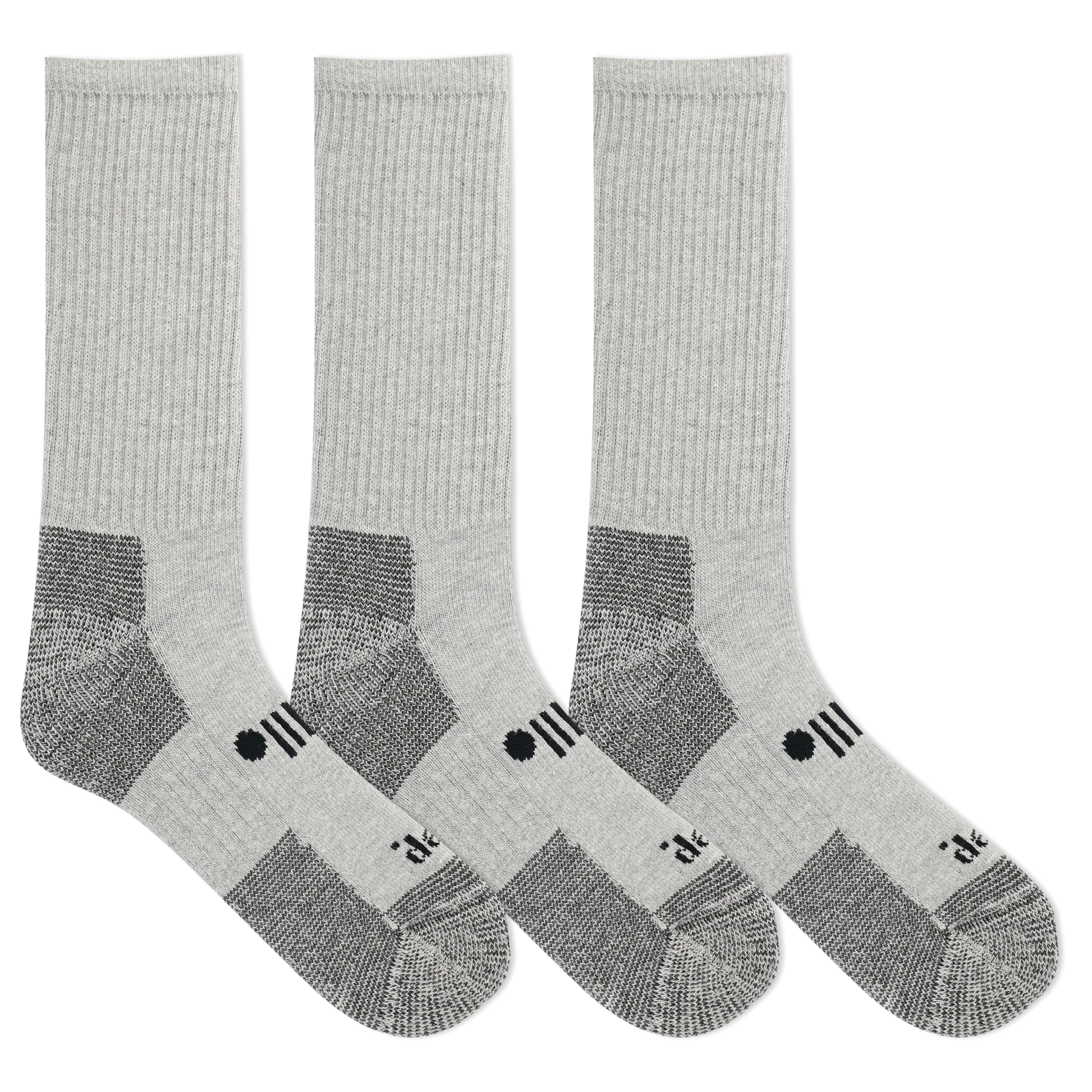 Jeep® Men's Classic Cotton Crew Socks 3 Pair Pack Made in USA - Moisture Wicking, Cushioned Comfort