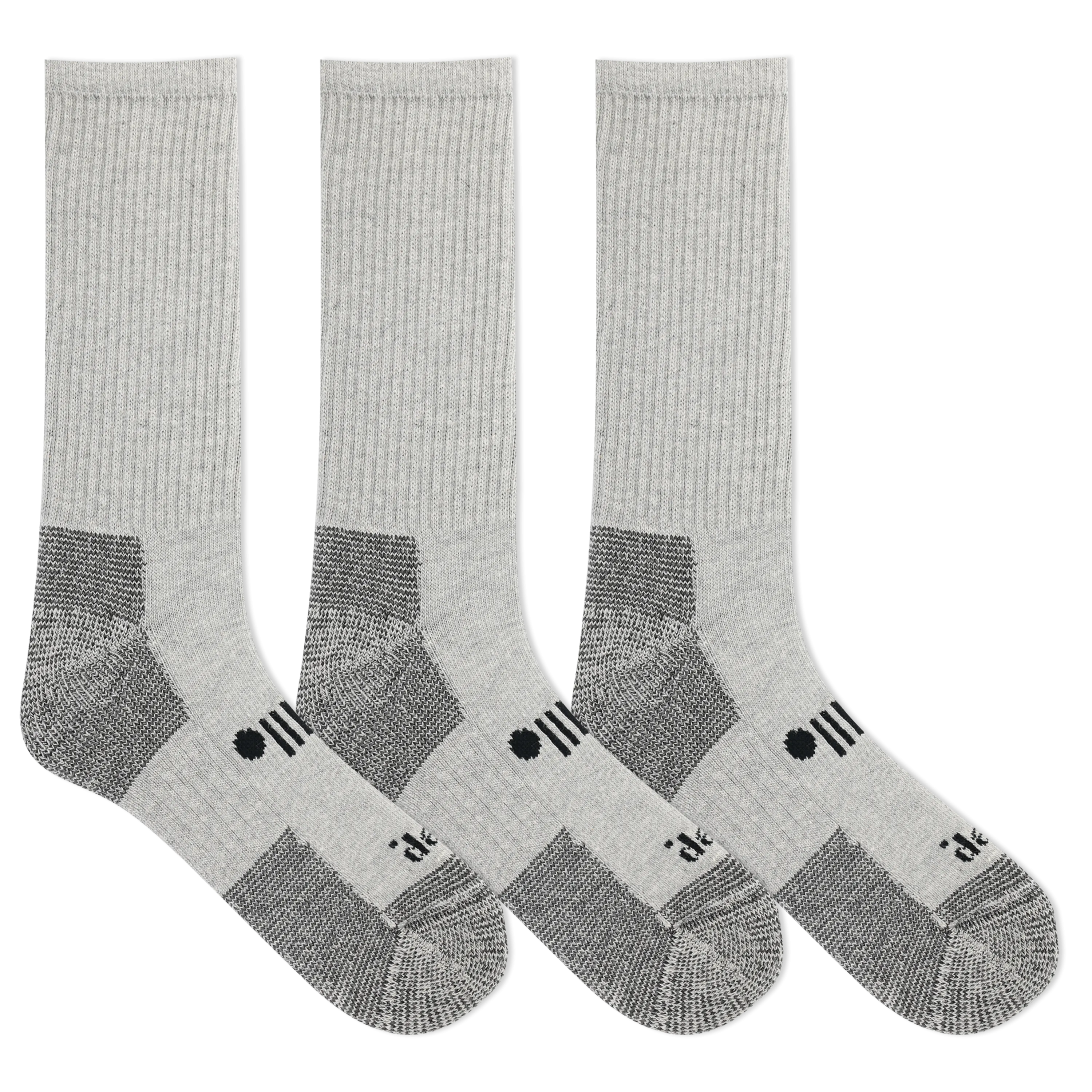 Jeep® Men's Classic Cotton Crew Socks 3 Pair Pack Made in USA - Moisture Wicking, Cushioned Comfort
