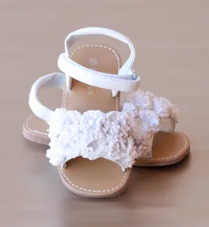 L'Amour Girls Rosette Applique Sandal