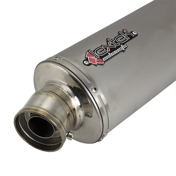 Lextek Oval S/Steel Exhaust Silencer 51mm Slip-on (x2)
