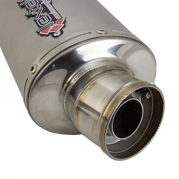 Lextek Oval S/Steel Exhaust Silencer 51mm Slip-on (x2)
