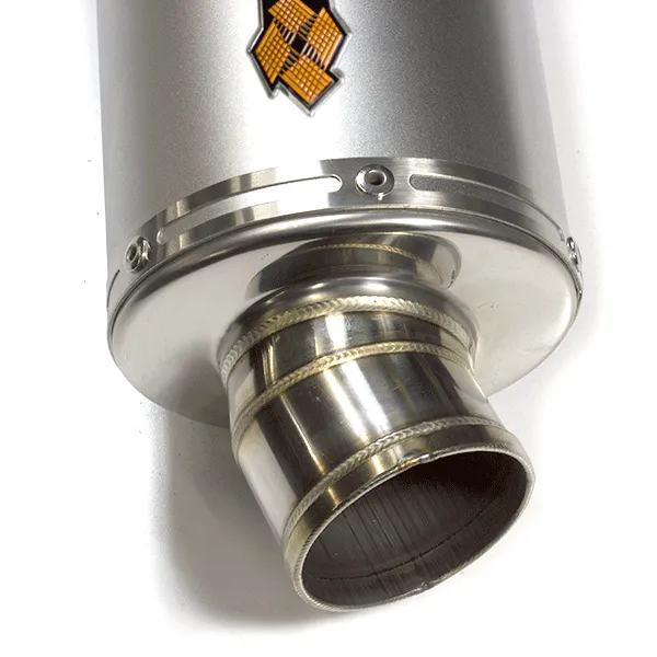 Lextek Oval S/Steel Exhaust Silencer 51mm Slip-on (x2)