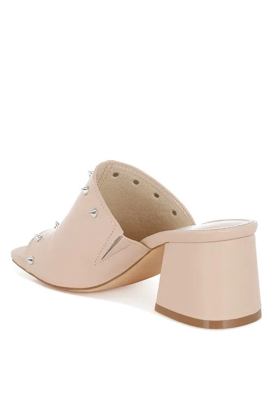 Lomela Stud Embellished Block Heel