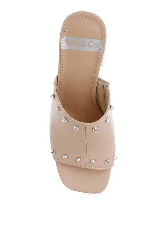 Lomela Stud Embellished Block Heel