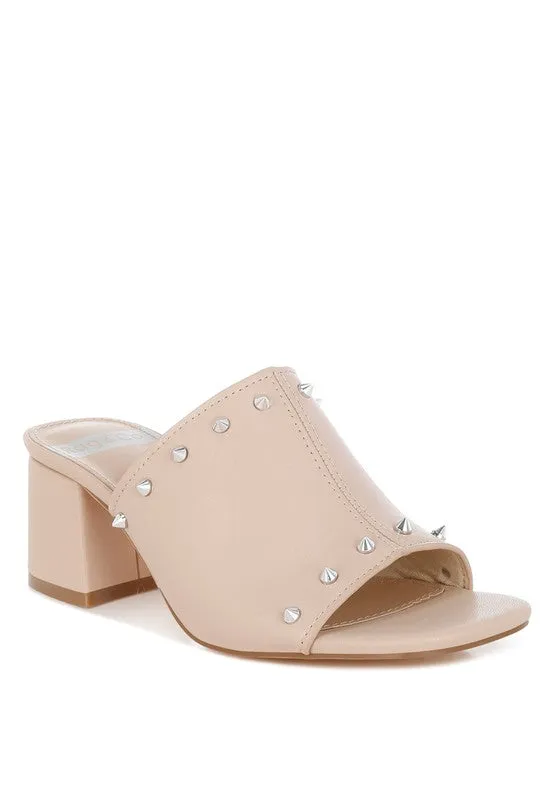 Lomela Stud Embellished Block Heel