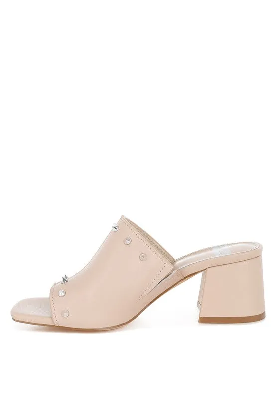 Lomela Stud Embellished Block Heel