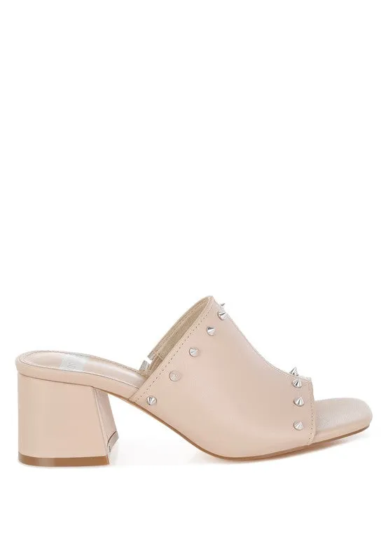 Lomela Stud Embellished Block Heel