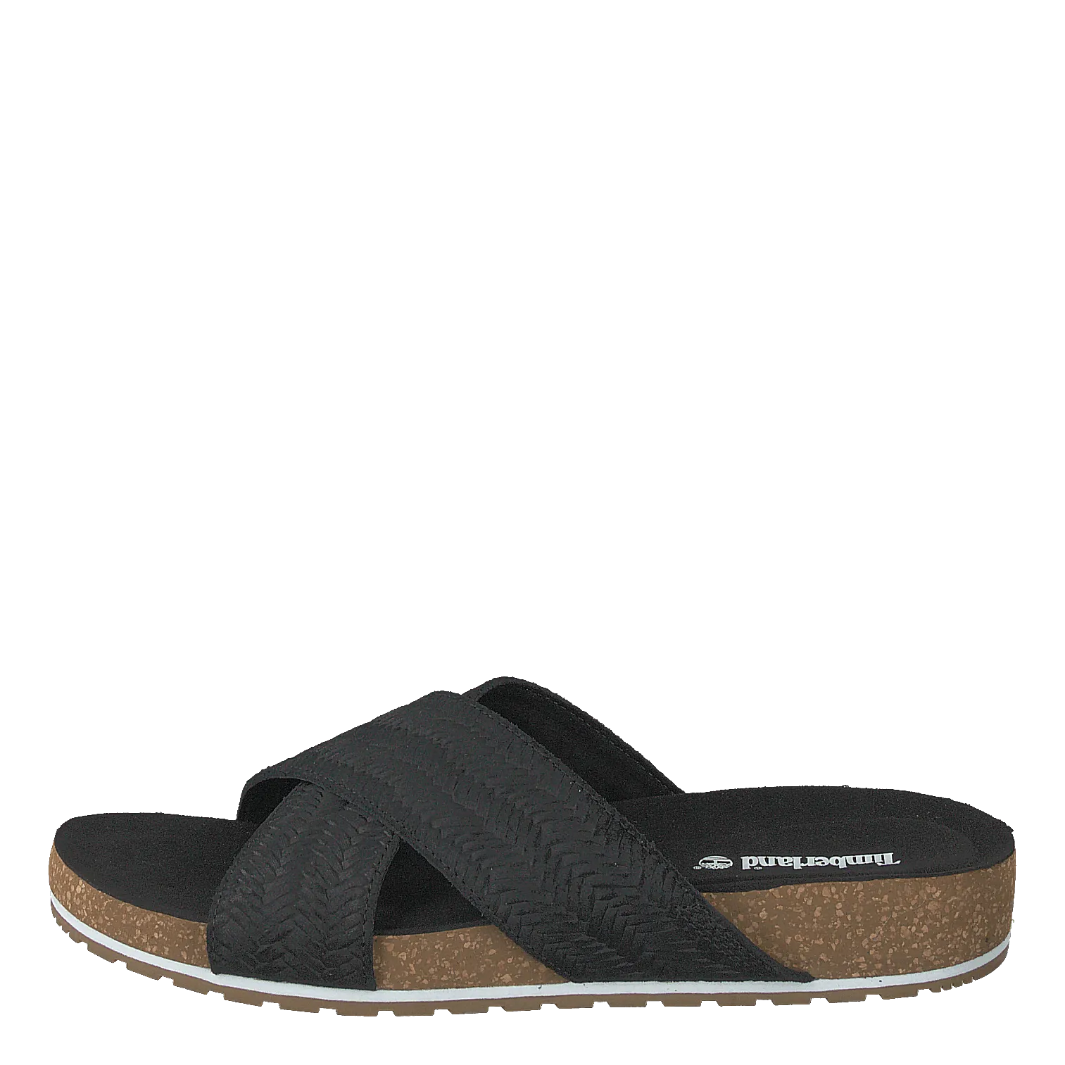 Malibu Waves Cross Slide Black Embossed Suede