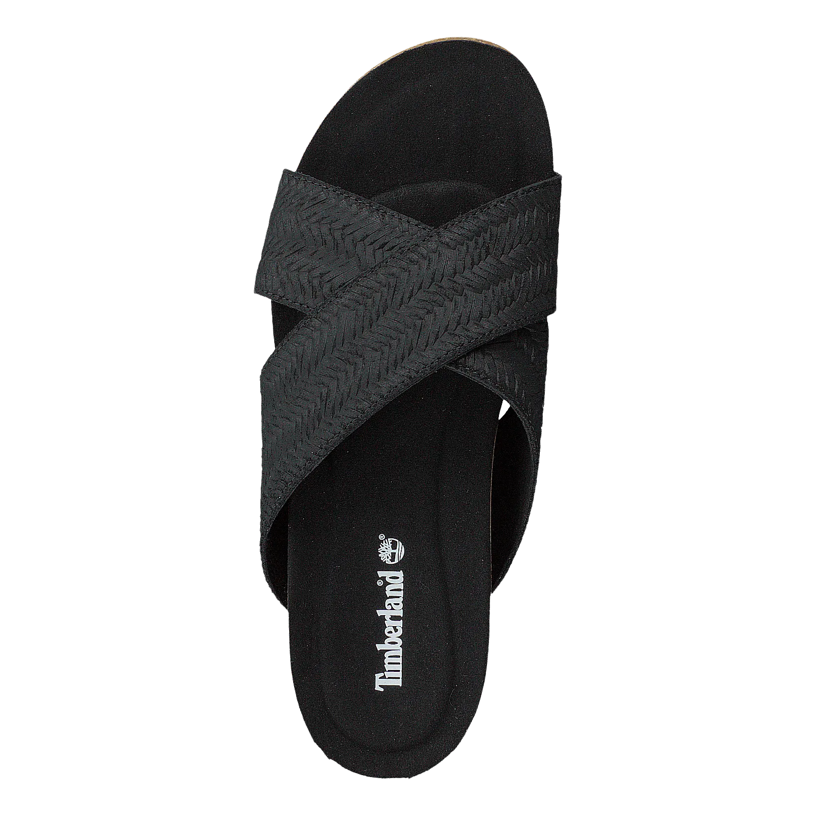 Malibu Waves Cross Slide Black Embossed Suede