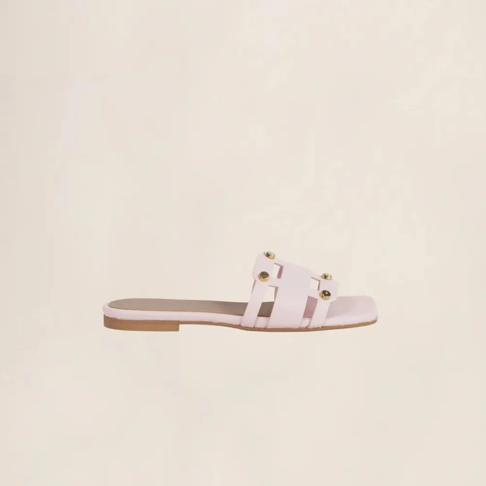 MARCH23 - SLIPPER - LAUREN SLIDES - LIGHT PINK LEATHER