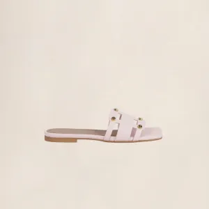 MARCH23 - SLIPPER - LAUREN SLIDES - LIGHT PINK LEATHER