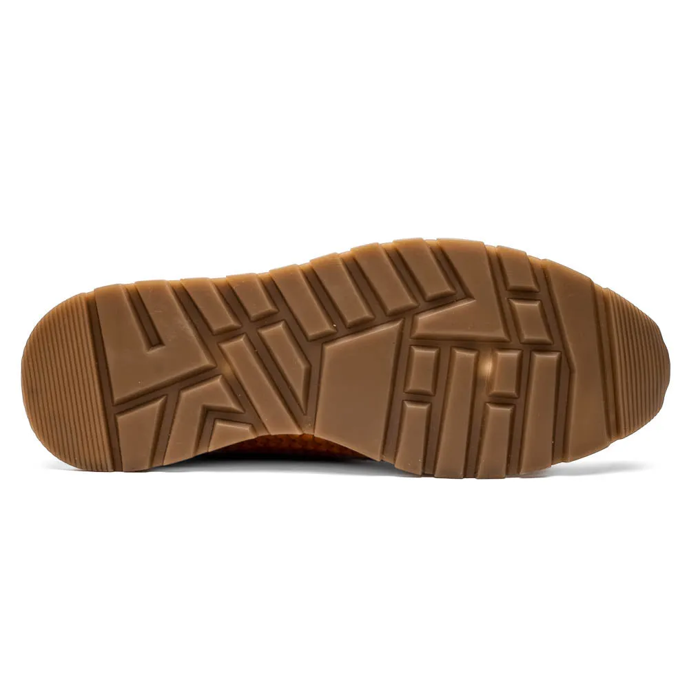 Marco Di Milano Roma Brandy Woven Calfskin & Crocodile Sneakers