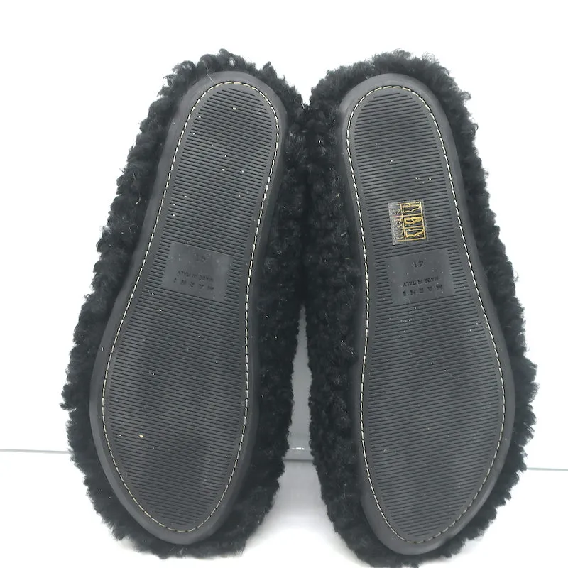 Marni Fussbet Sabot Shearling Mules Black Size 41