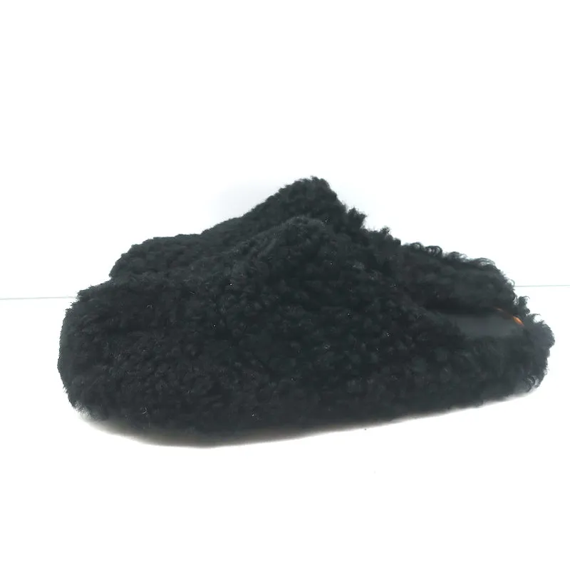 Marni Fussbet Sabot Shearling Mules Black Size 41