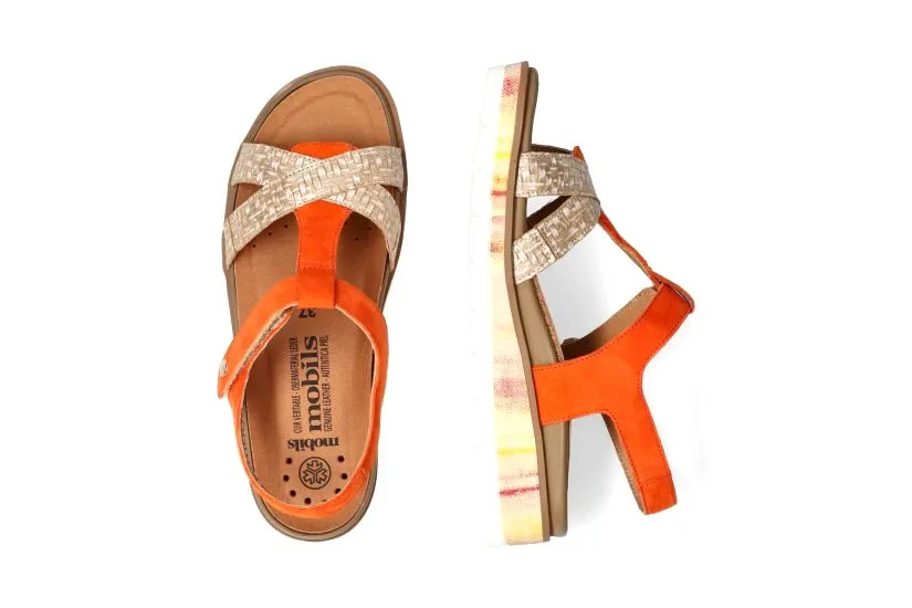 'Marysol' women's wide fit (H) sandal - orange mix