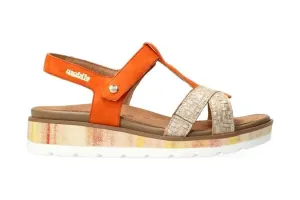 'Marysol' women's wide fit (H) sandal - orange mix