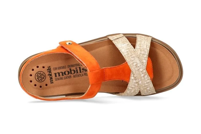 'Marysol' women's wide fit (H) sandal - orange mix