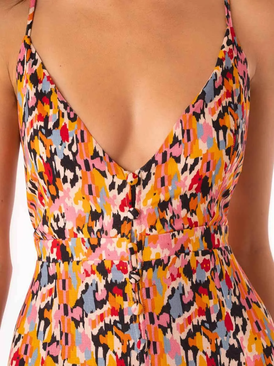 Mathilda Long Dress in Prism Cat