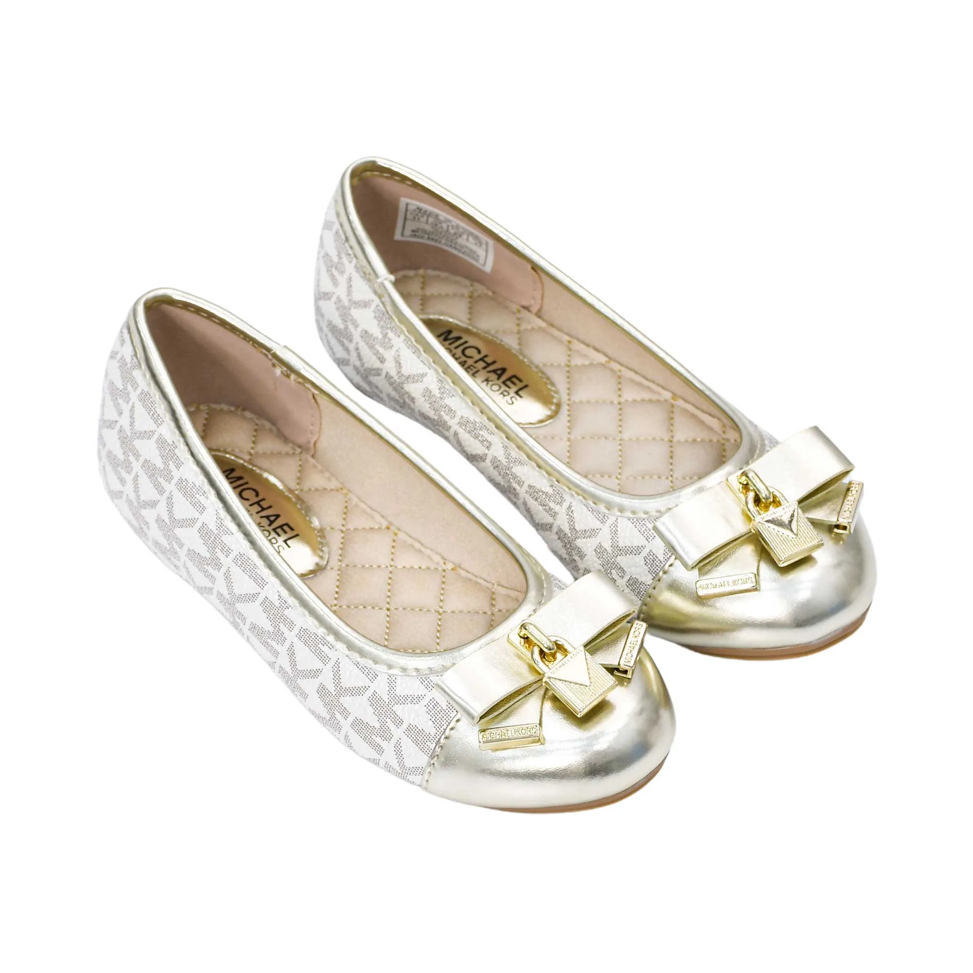 Michael Kors Kids  Girls Kenya Lock Logo Monogram Ballerinas