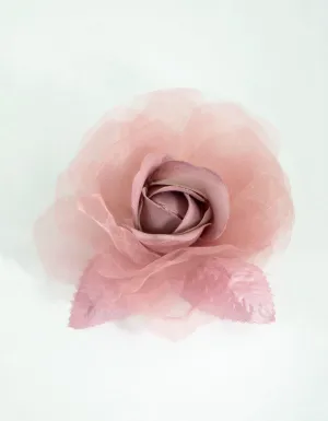 Mixed Fabric Rose Corsage