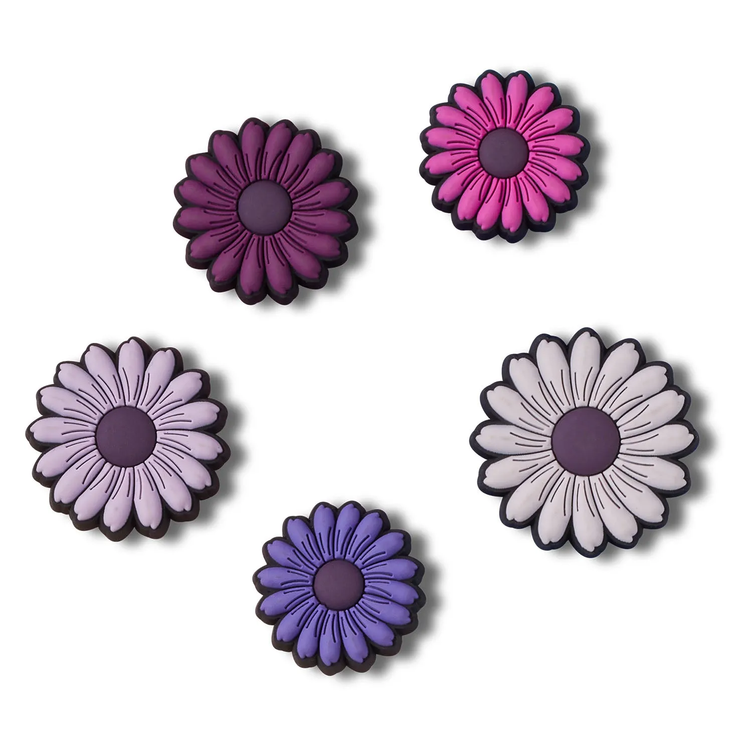 Mixed Purple  Florals 5 Pack Jibbitz