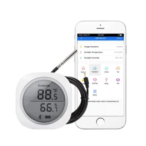 New Inkbird IBS-TH1 Plus Wireless Bluetooth Thermometer Hygrometer Temperature and Humidity Indoor Outdoor Monitor with LED Screen Smart Sensor App for Homebrewing Greenhouse Cigar Mushroom Guitar Cigar