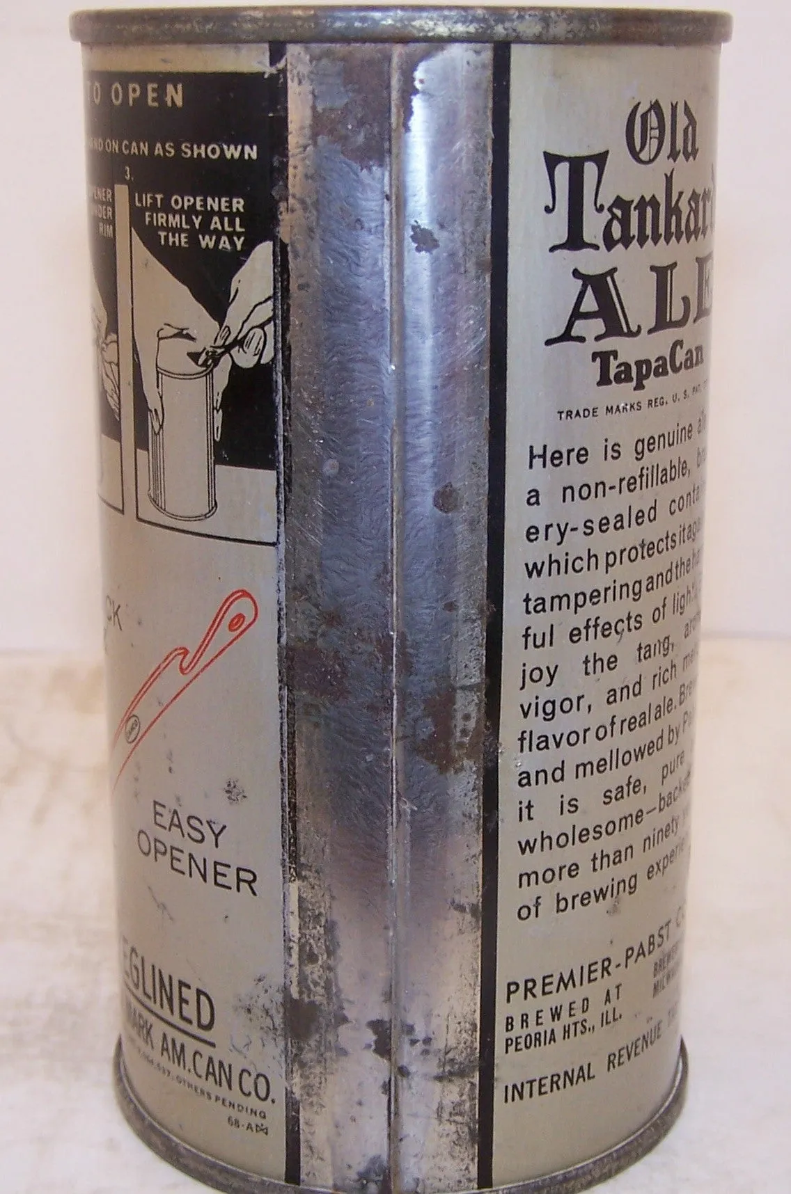 Pabst Old Tankard Ale (Red Opener) Lilek page # 632, Grade 1/1- Sold 1/14/15
