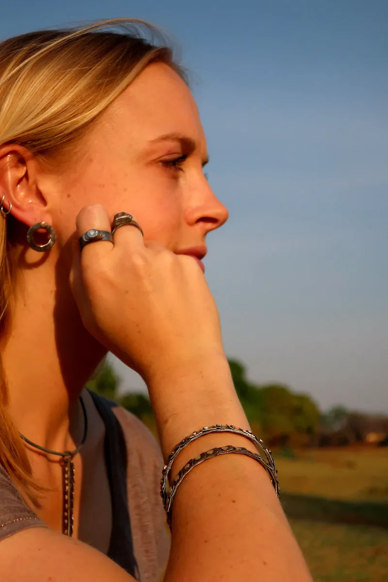 Pangolin conservation bracelet in silver