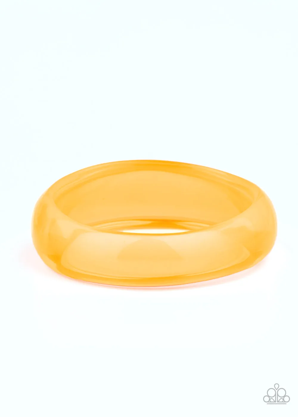 Paparazzi Major Material Girl - Orange Acrylic Bangle Bracelet