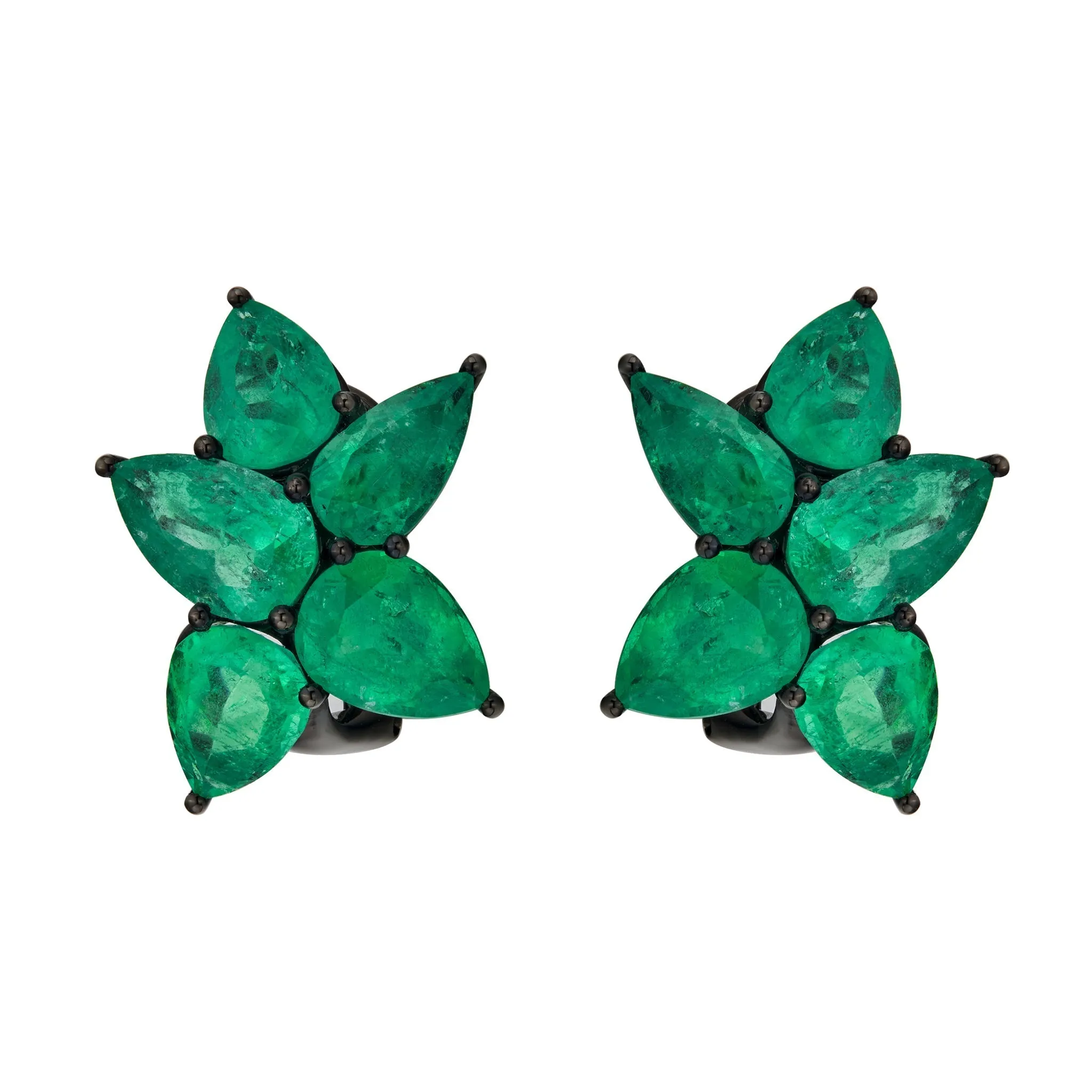 Poplar Emerald Stud Earrings