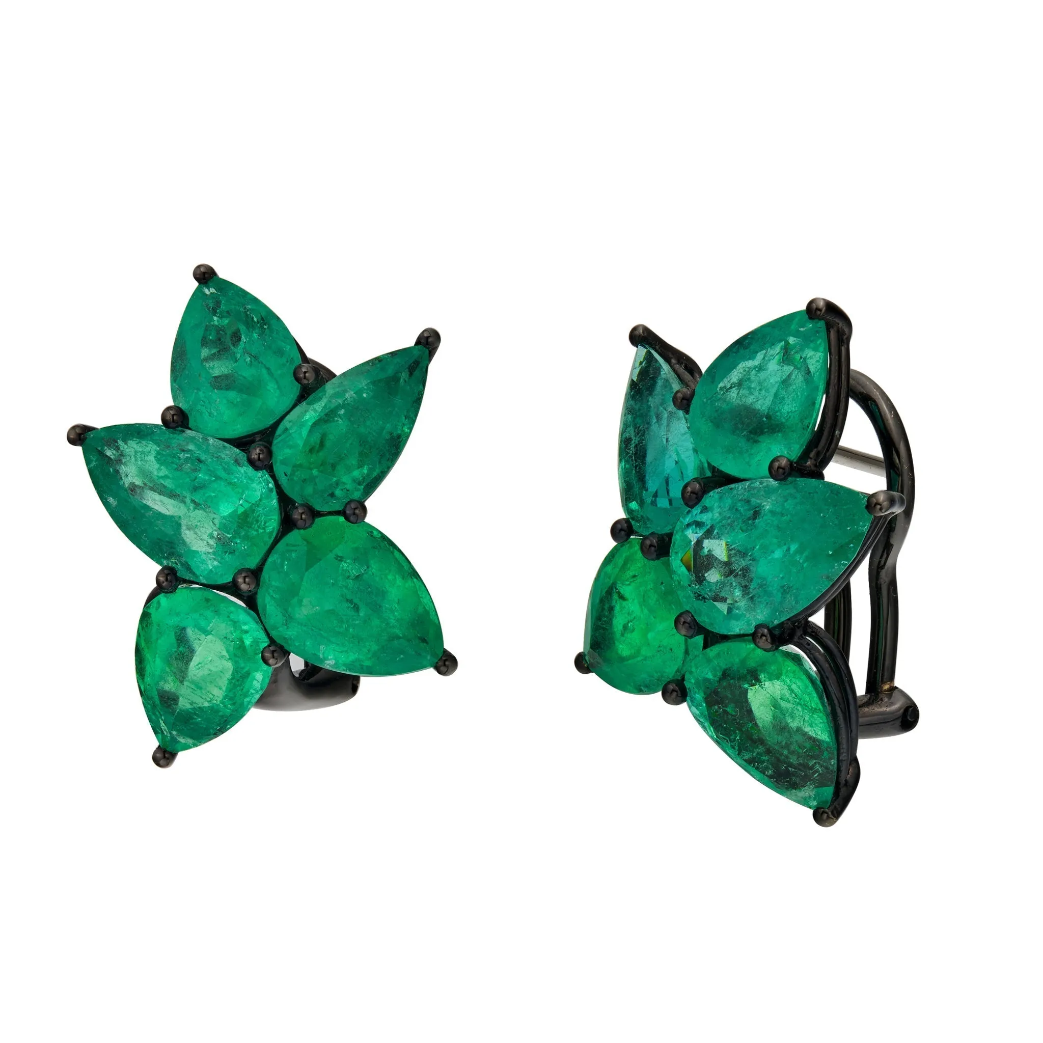 Poplar Emerald Stud Earrings